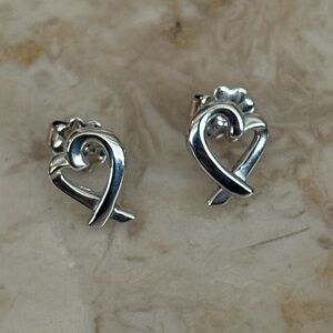 Tiffany & Co. Paloma Picasso Loving Heart Earrings 925 Sterling Silver